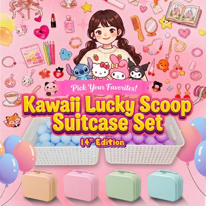 Juego de maletas Kawaii Lucky Scoop de 14 pulgadas